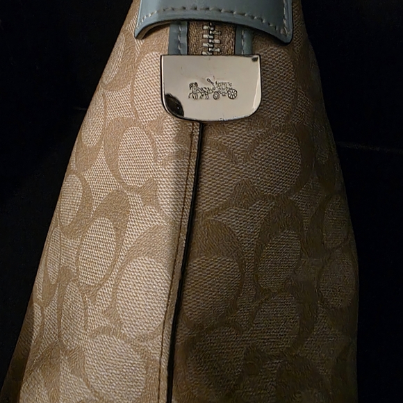 Coach Heather Blue And Taditinal Khaki Shoulder Bag - Picture 5 of 9